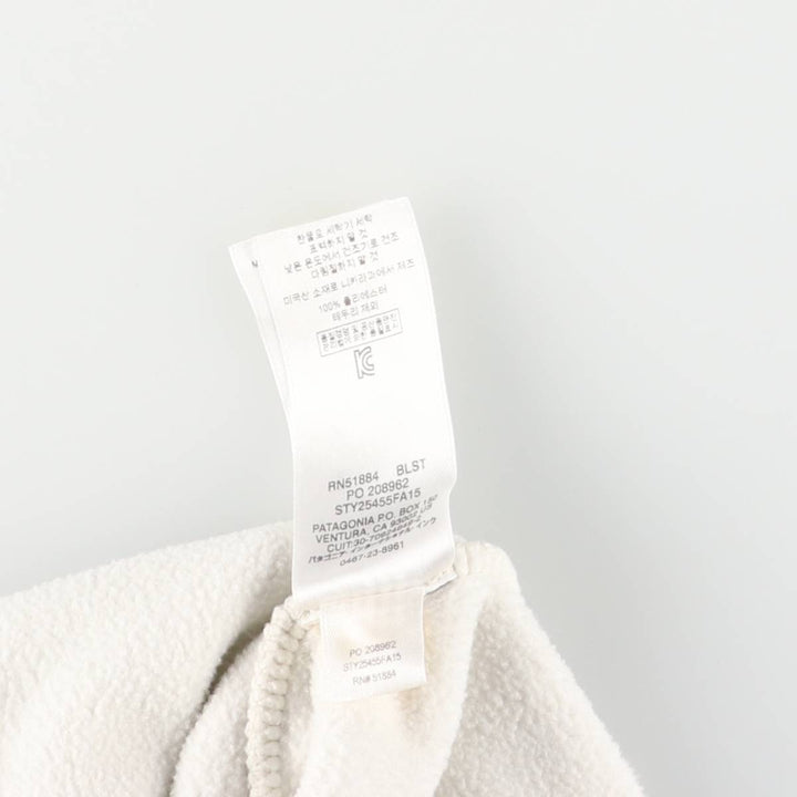 Patagonia Lightweight Synchilla Snap Tee (25455FA15) - Half-Snap Fleece Pullover, Women's Size L polyester white type Vintage Second Hand