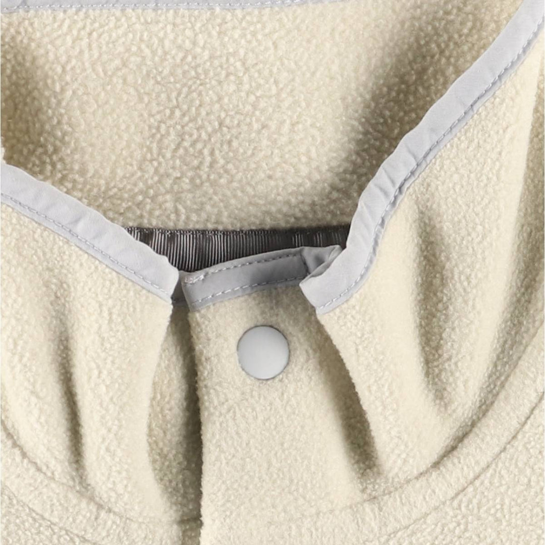 Patagonia Lightweight Synchilla Snap Tee (25455FA15) - Half-Snap Fleece Pullover, Women's Size L polyester white type Vintage Second Hand