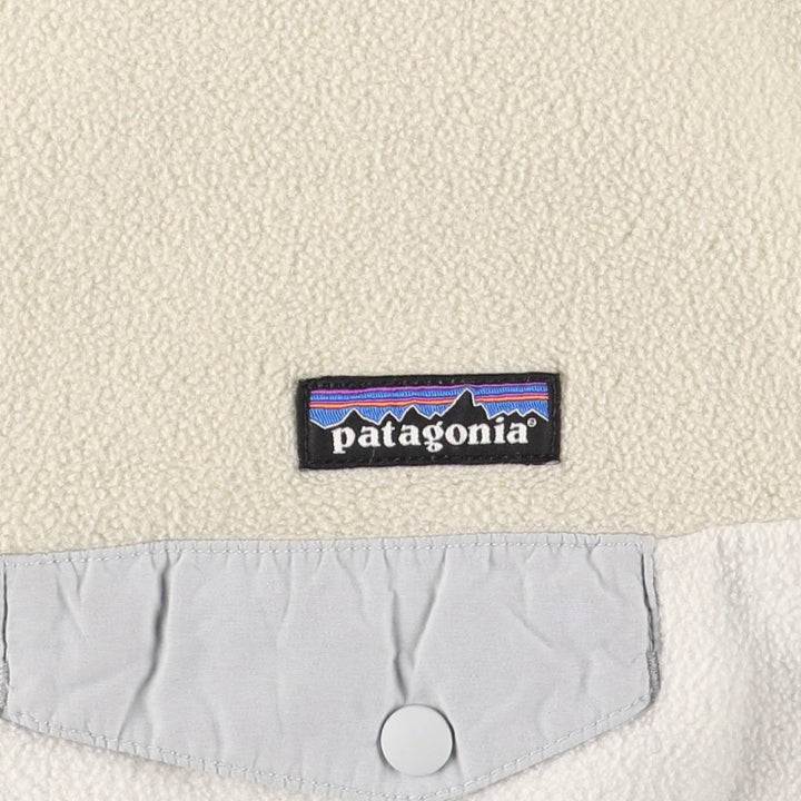 Patagonia Lightweight Synchilla Snap Tee (25455FA15) - Half-Snap Fleece Pullover, Women's Size L polyester white type Vintage Second Hand