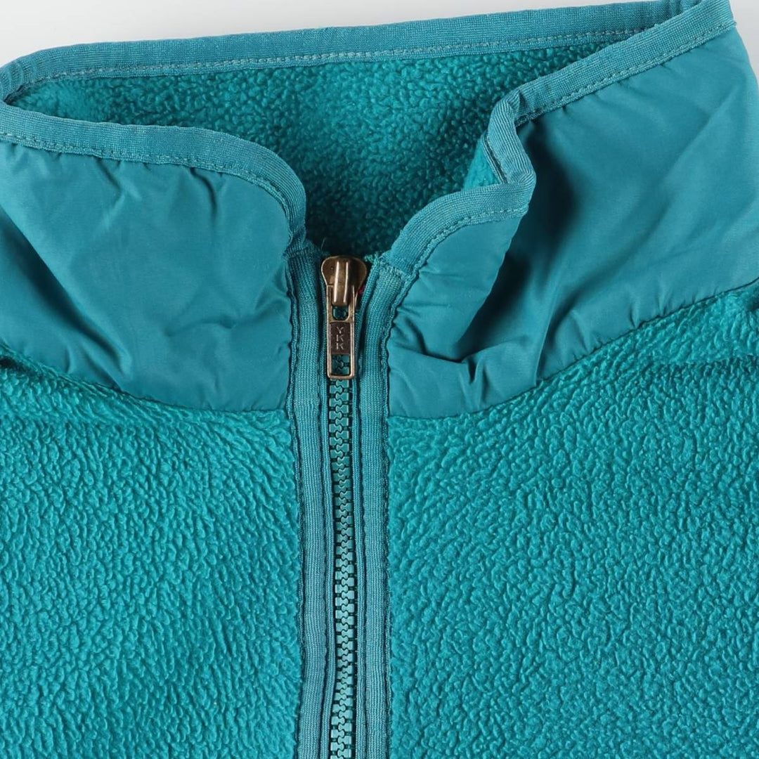 80s-90'S Patagonia Fleece Jacket, Made in USA, Men's Size Medium polyester Emerald green Vintage Second Hand