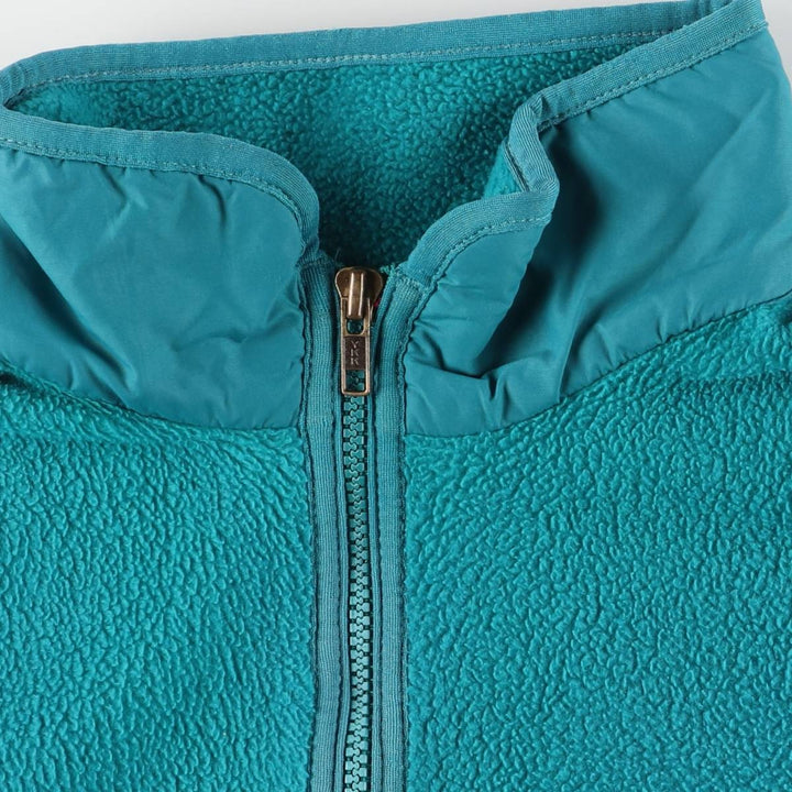 80s-90'S Patagonia Fleece Jacket, Made in USA, Men's Size Medium polyester Emerald green Vintage Second Hand