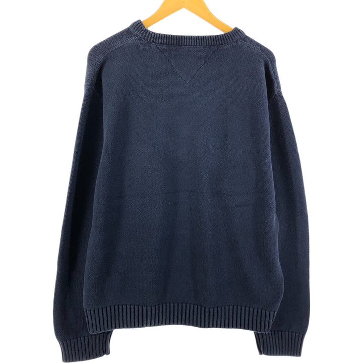 Tommy Hilfiger Cotton Knit Sweater Men's XXL cotton navy blue type Vintage Second Hand