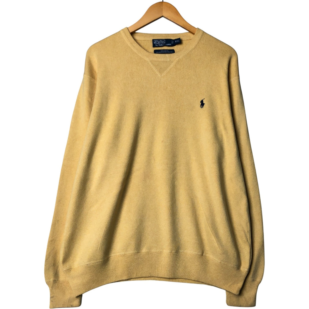 Ralph Lauren POLO by Ralph Lauren Cotton Knit Sweater Men's XXL cotton yellow type Vintage Second Hand