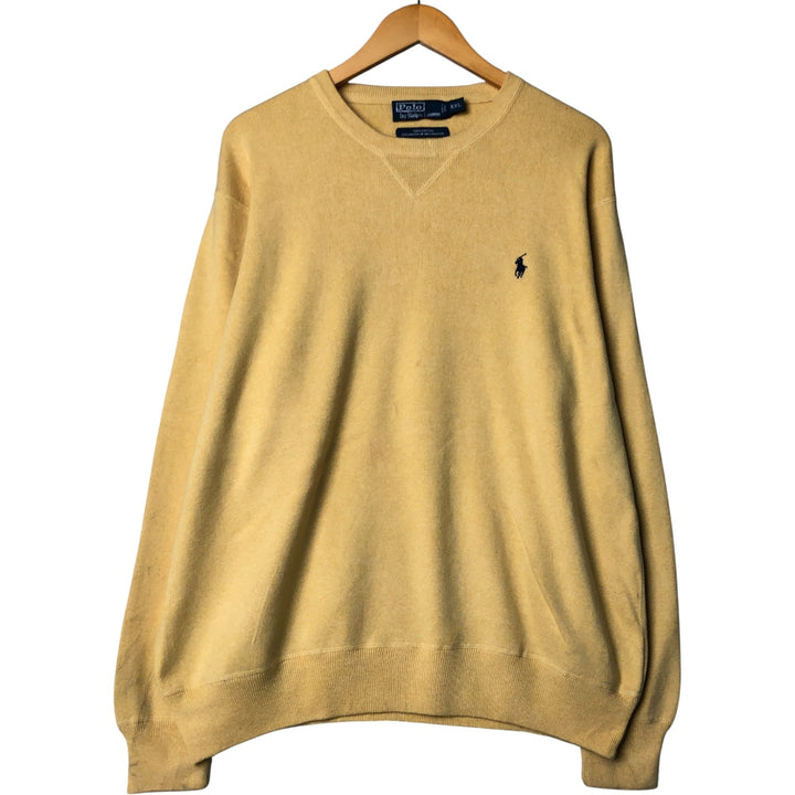 Ralph Lauren POLO by Ralph Lauren Cotton Knit Sweater Men's XXL cotton yellow type Vintage Second Hand