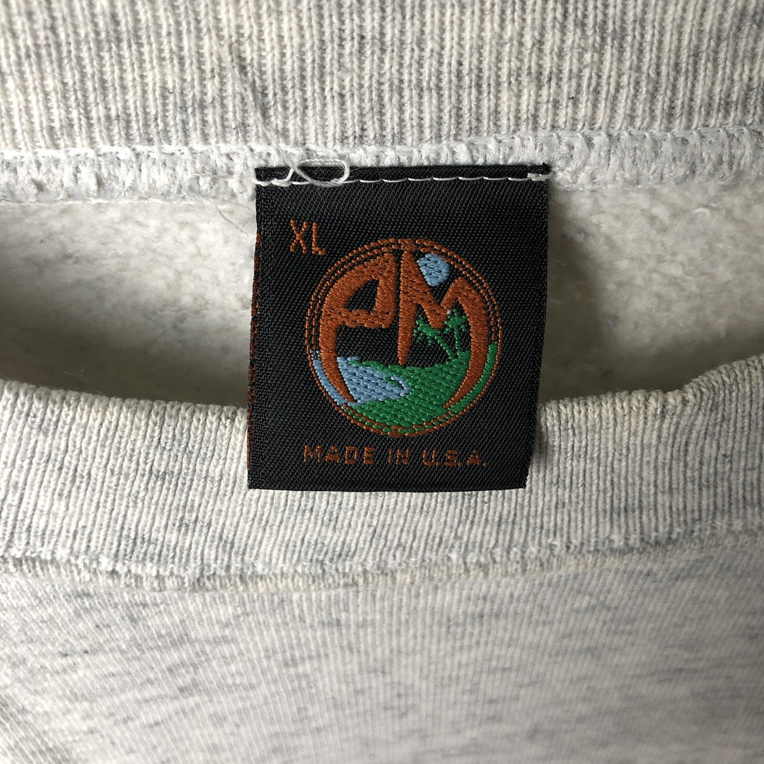 90'S Vintage PM Enterprises College Character Sweatshirt, Made in USA, Men's Size XL cotton gray type Vintage Second Hand