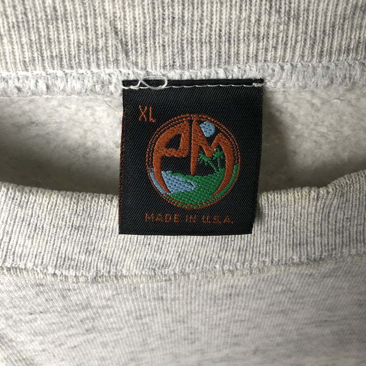 90'S Vintage PM Enterprises College Character Sweatshirt, Made in USA, Men's Size XL cotton gray type Vintage Second Hand