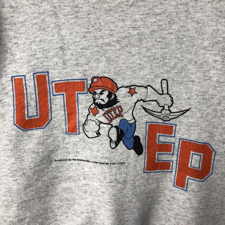 90'S Vintage PM Enterprises College Character Sweatshirt, Made in USA, Men's Size XL cotton gray type Vintage Second Hand