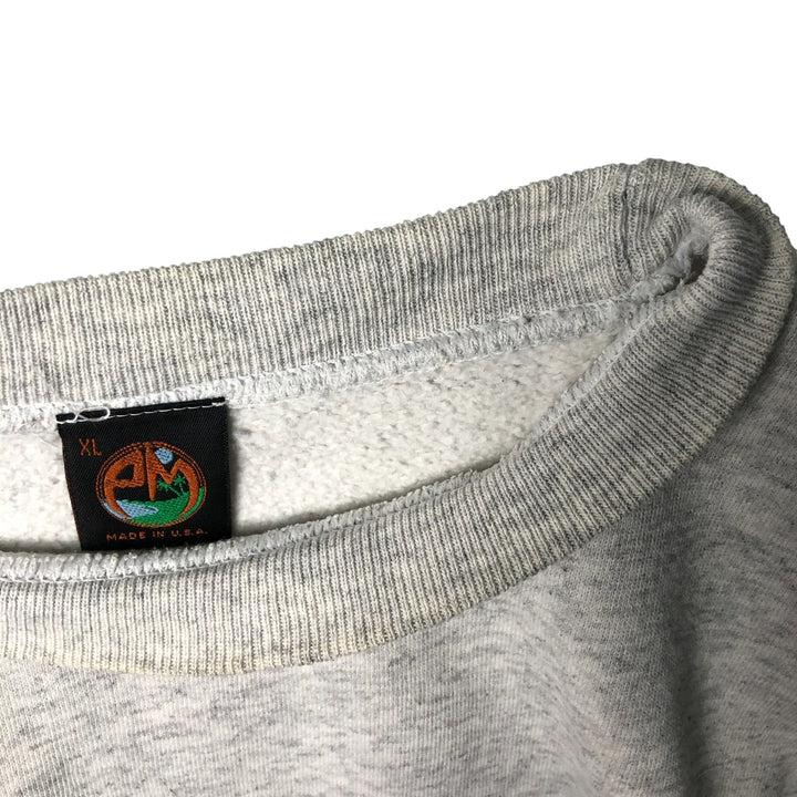 90'S Vintage PM Enterprises College Character Sweatshirt, Made in USA, Men's Size XL cotton gray type Vintage Second Hand