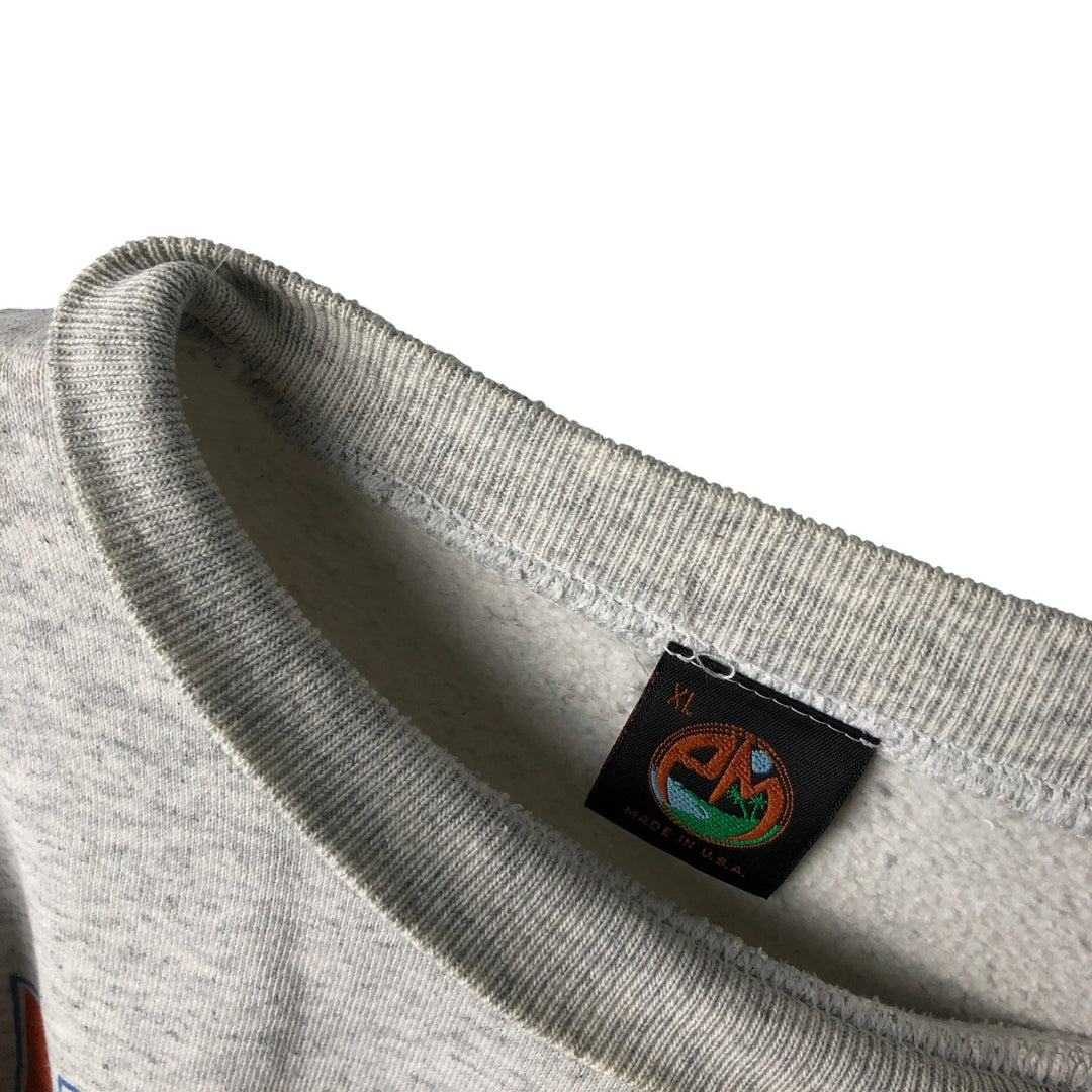90'S Vintage PM Enterprises College Character Sweatshirt, Made in USA, Men's Size XL cotton gray type Vintage Second Hand
