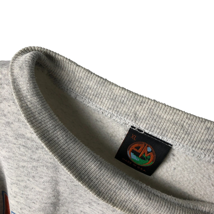 90'S Vintage PM Enterprises College Character Sweatshirt, Made in USA, Men's Size XL cotton gray type Vintage Second Hand