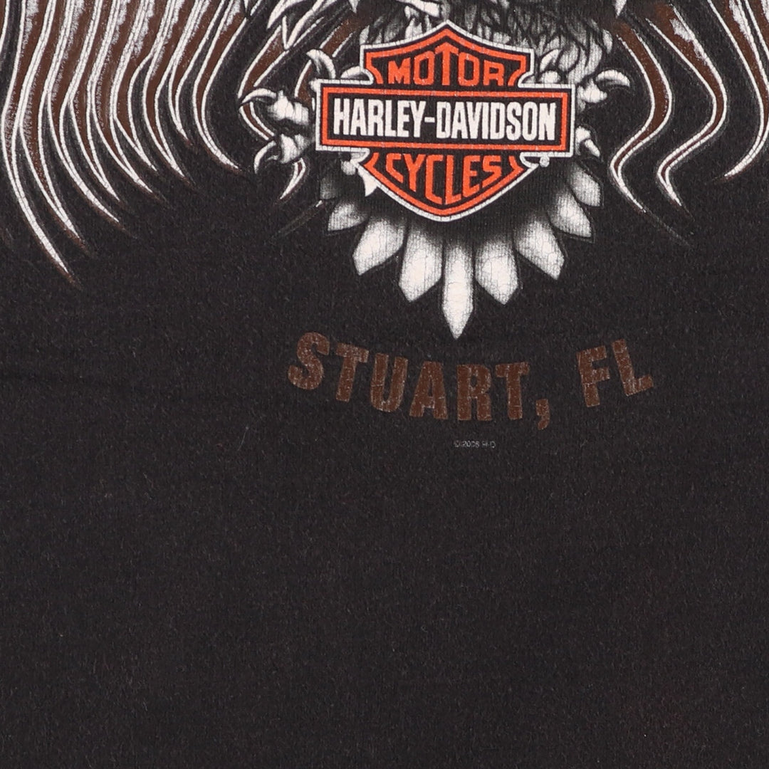 Harley-Davidson Eagle Pattern Motorcycle Bike T-shirt Men's S size / eaa449611