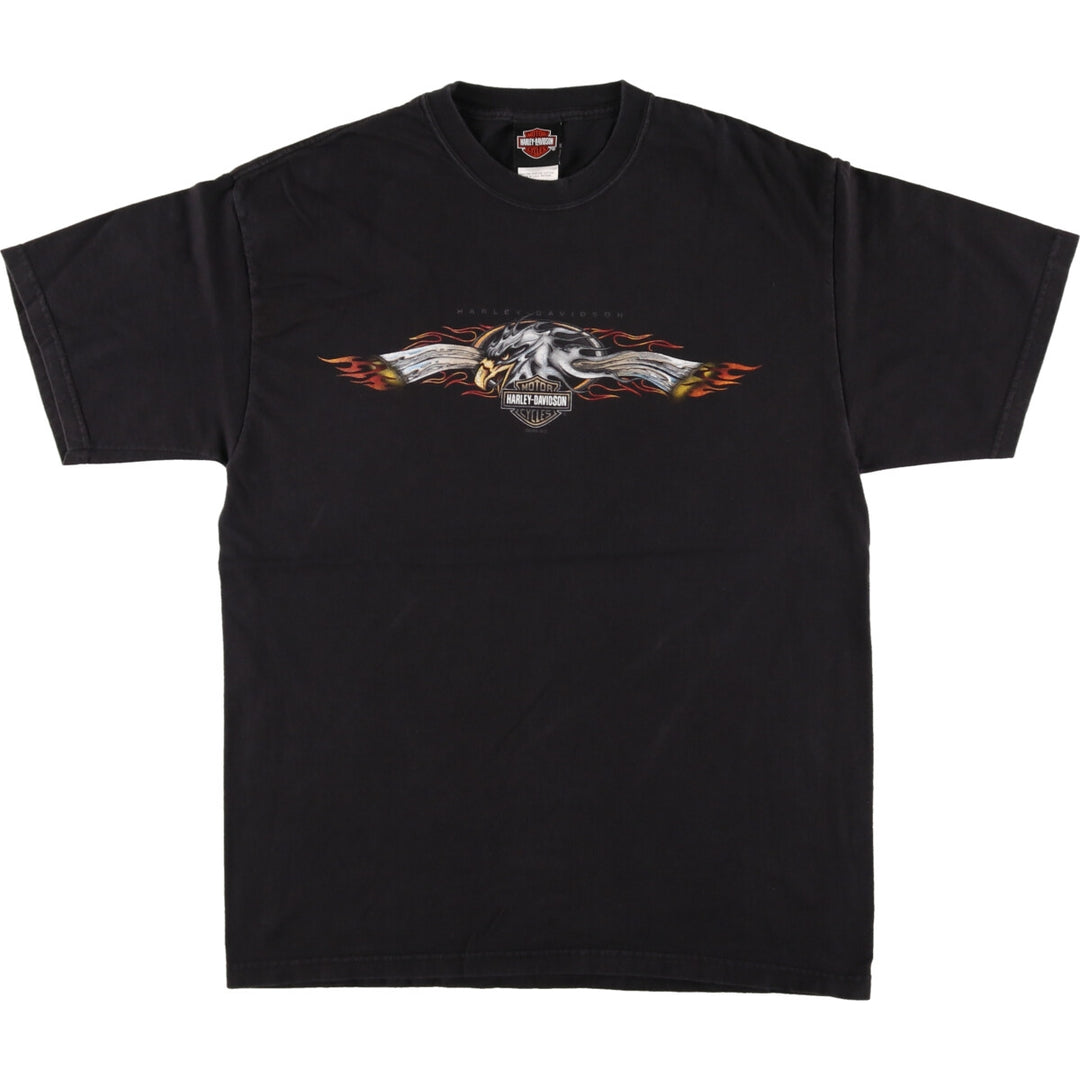 00'S Harley-Davidson Eagle Pattern Motorcycle Bike T-shirt Made in USA Men's L size /eaa449615