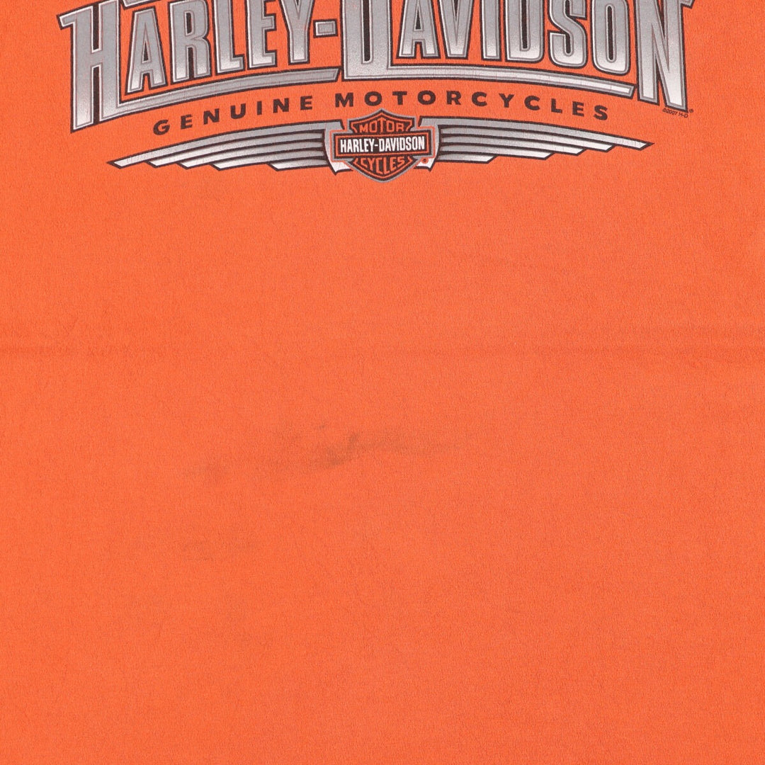 00'S Harley-Davidson cow print motorcycle bike T-shirt made in USA men's size L /eaa449624