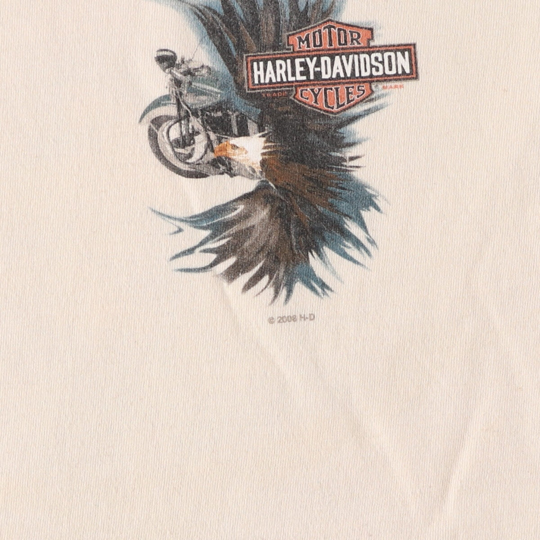 00'S Harley-Davidson Eagle Pattern Motorcycle Bike T-Shirt Made in USA Men's M Size Vintage / eaa449635