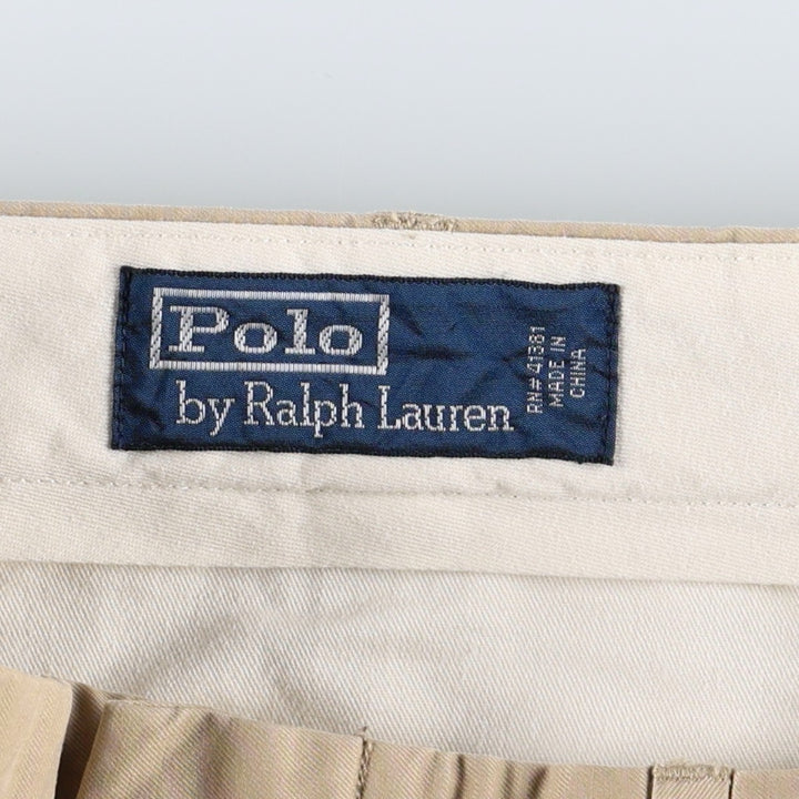 Ralph Lauren POLO by Ralph Lauren Two-pleat Chino Shorts Shorts Men's W32 equivalent silk Beige type Vintage Second Hand