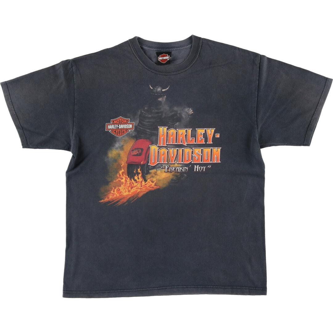 00'S Harley-Davidson Eagle Pattern Motorcycle Bike T-shirt Men's L size / eaa449680