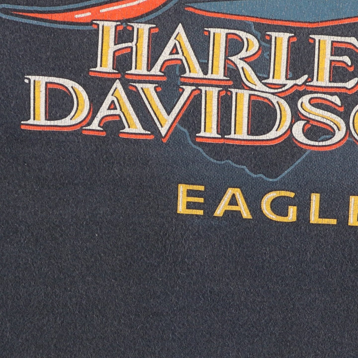 00'S Harley-Davidson Eagle Pattern Motorcycle Bike T-shirt Men's L size / eaa449680