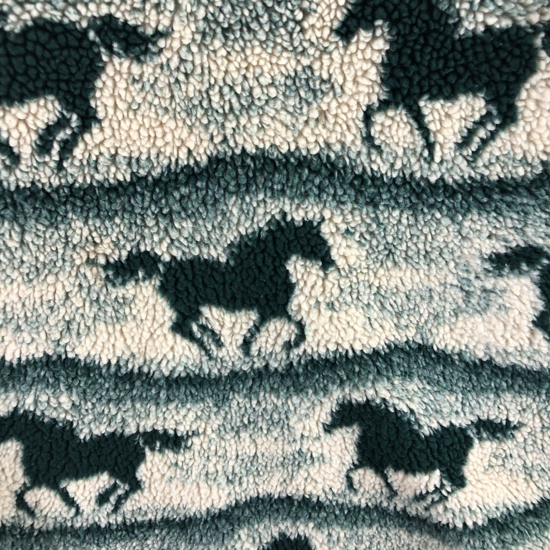 Black Diamond Animal Pattern Horse Print Half Zip Fleece Pullover Made in USA Men's XL Vintage /eaa449691