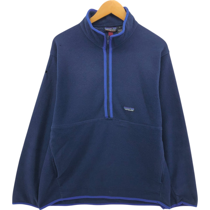 90'S Patagonia Synchilla 25735FA99 Half-Zip Fleece Pullover, Men's Size L, Vintage polyester navy blue type Vintage Second Hand