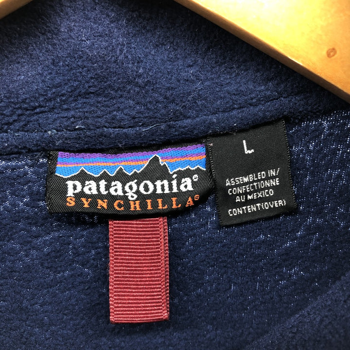 90'S Patagonia Synchilla 25735FA99 Half-Zip Fleece Pullover, Men's Size L, Vintage polyester navy blue type Vintage Second Hand