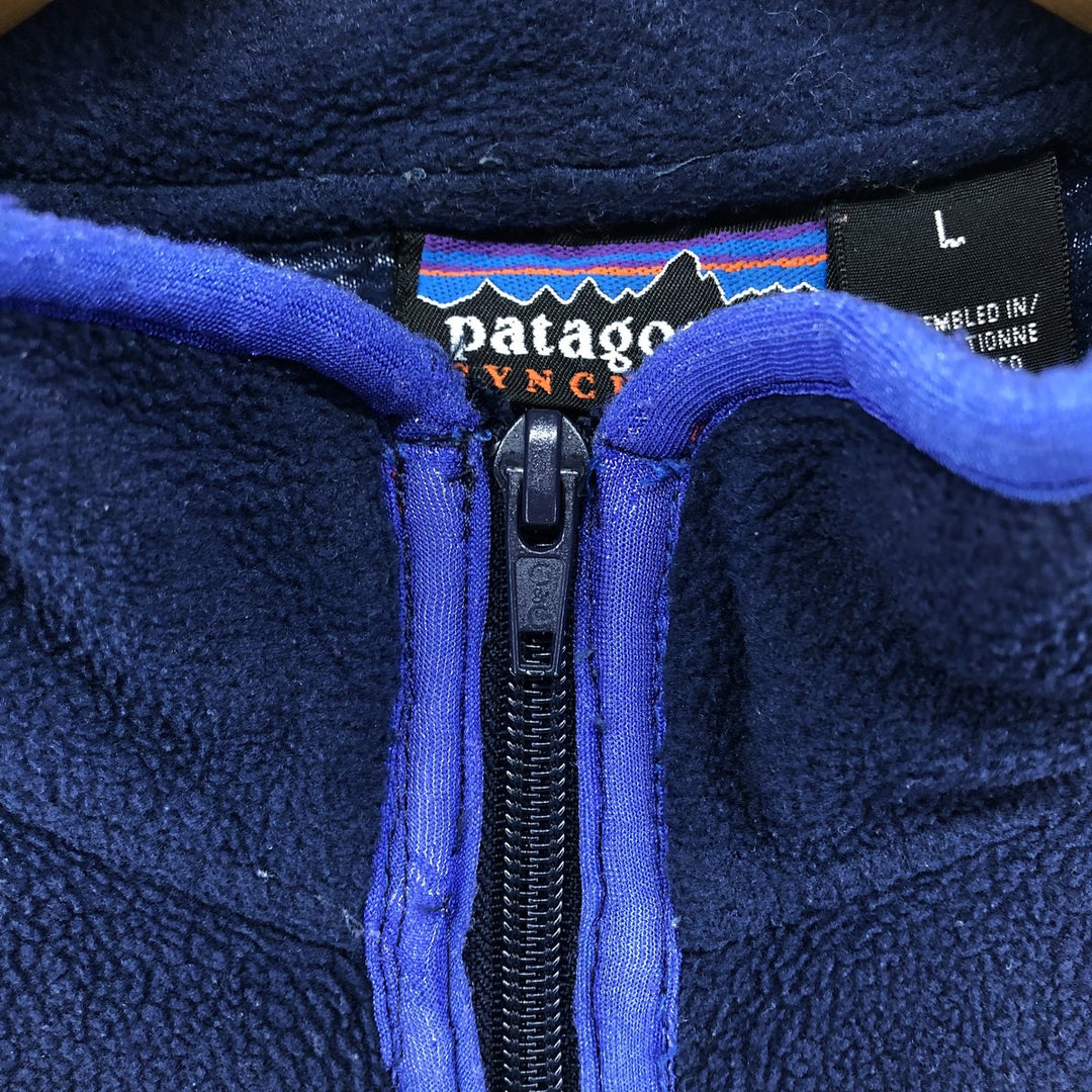 90'S Patagonia Synchilla 25735FA99 Half-Zip Fleece Pullover, Men's Size L, Vintage polyester navy blue type Vintage Second Hand