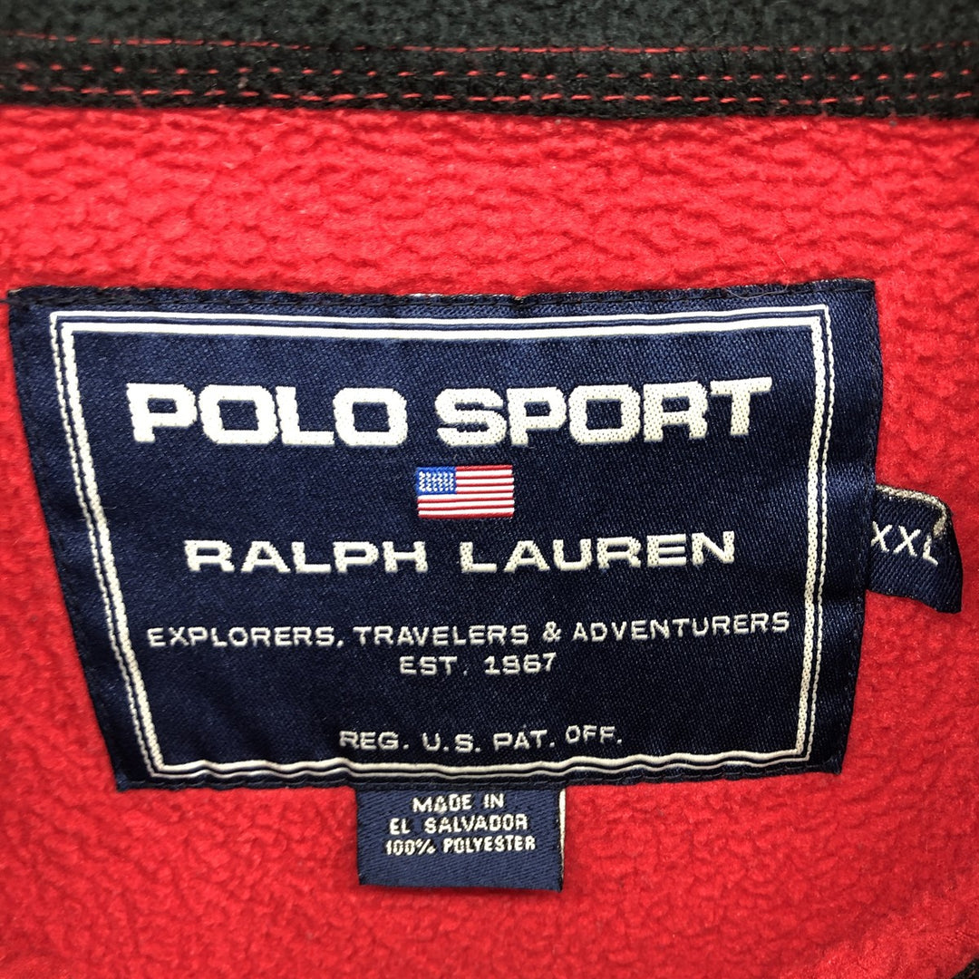 Ralph Lauren POLO SPORT Men's Fleece Jacket, Size XXL polyester red type Vintage Second Hand