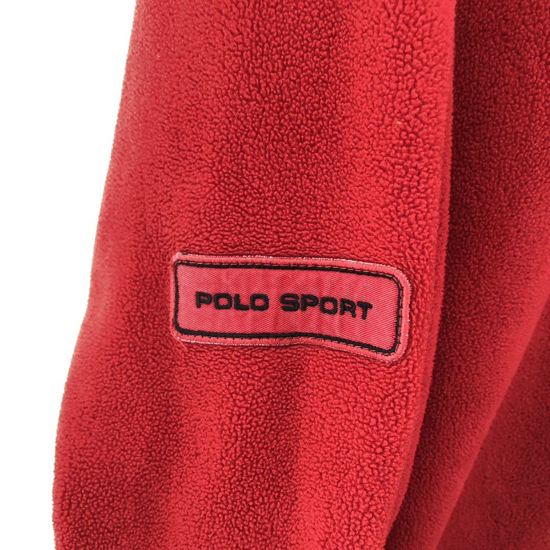 Ralph Lauren POLO SPORT Men's Fleece Jacket, Size XXL polyester red type Vintage Second Hand