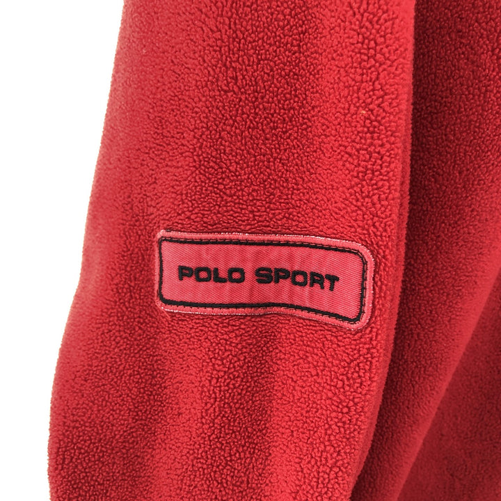 Ralph Lauren POLO SPORT Men's Fleece Jacket, Size XXL polyester red type Vintage Second Hand