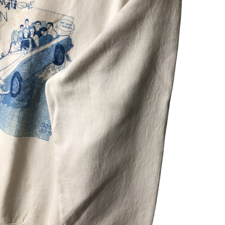 FABEC Printed Sweatshirt, Made in Canada, Men's Size L polyester white type Vintage Second Hand