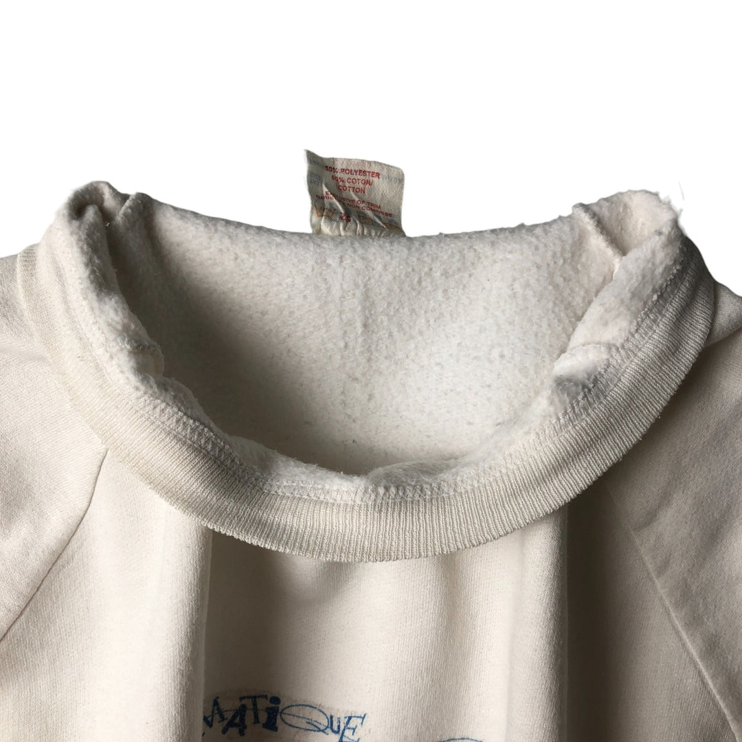 FABEC Printed Sweatshirt, Made in Canada, Men's Size L polyester white type Vintage Second Hand
