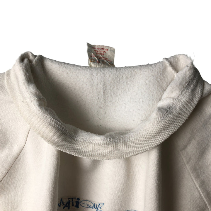 FABEC Printed Sweatshirt, Made in Canada, Men's Size L polyester white type Vintage Second Hand