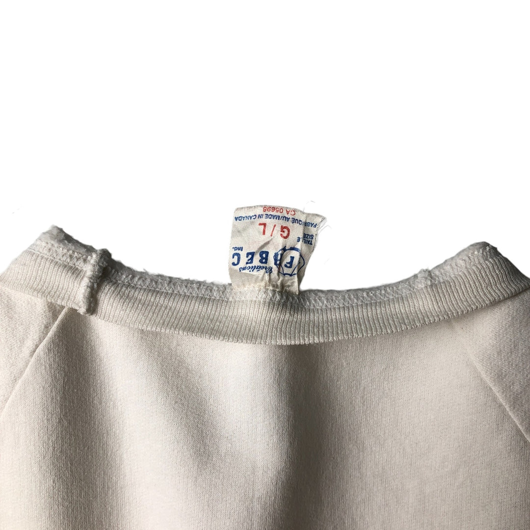 FABEC Printed Sweatshirt, Made in Canada, Men's Size L polyester white type Vintage Second Hand
