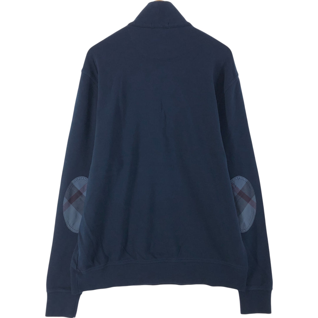 Big size Burberry's BRIT half-zip sweatshirt, sweatshirt, men's XXXL equivalent cotton navy blue type Vintage Second Hand