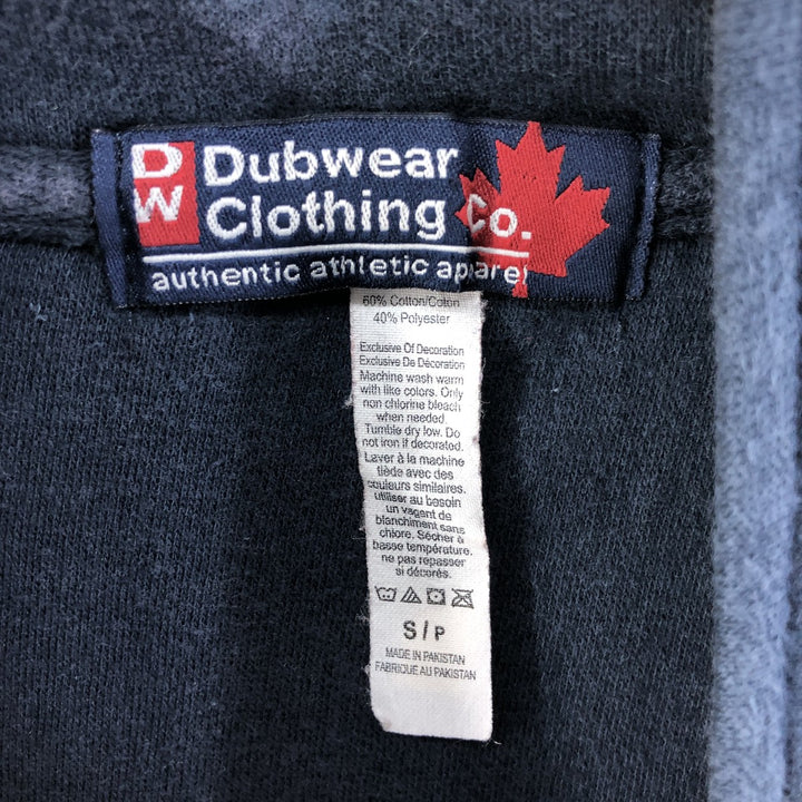 Dubwear Clothing Co. College Half-Zip Sweatshirt, Men's S Size cotton navy blue type Vintage Second Hand