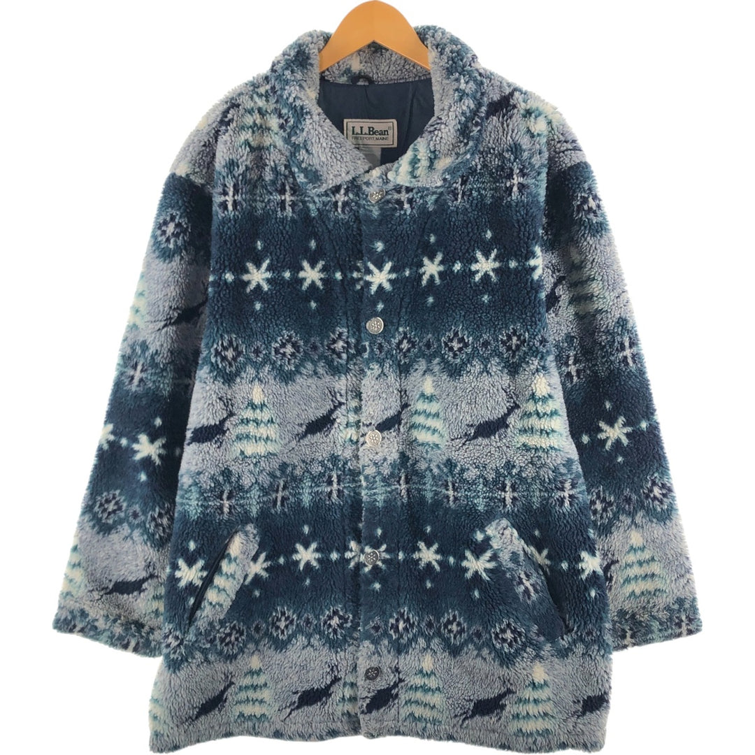 Vintage 70s-80'S LL Bean Nordic Pattern Fleece Jacket, Men's Size XL unclear multicolor Vintage Second Hand