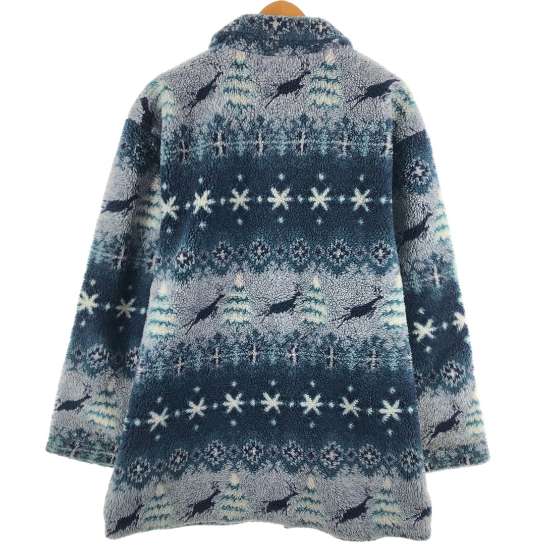 Vintage 70s-80'S LL Bean Nordic Pattern Fleece Jacket, Men's Size XL unclear multicolor Vintage Second Hand