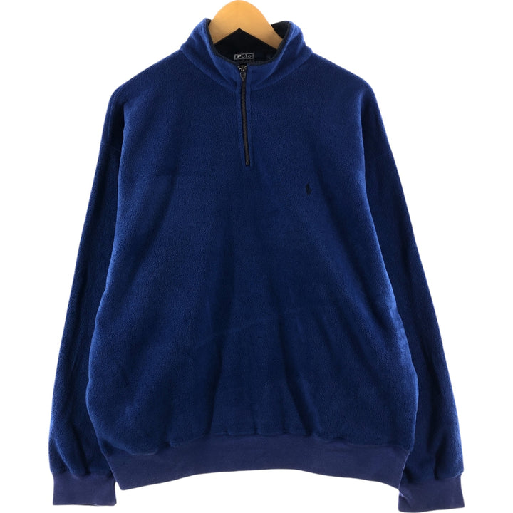 Ralph Lauren POLO by Ralph Lauren Half-Zip Fleece Pullover, Men's Size L polyester blue type Vintage Second Hand