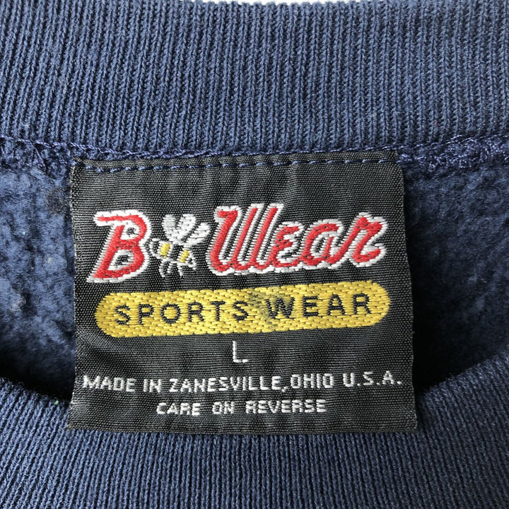 B Wear sweatshirt, Made in USA, Men's Size L cotton navy blue type Vintage Second Hand