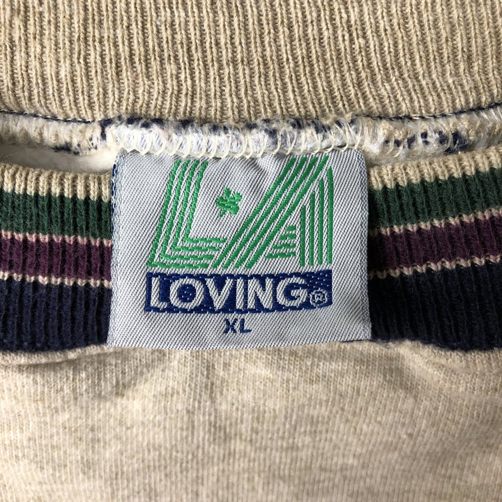 LOVING sweatshirt, Made in USA, Men's XL cotton Beige type Vintage Second Hand