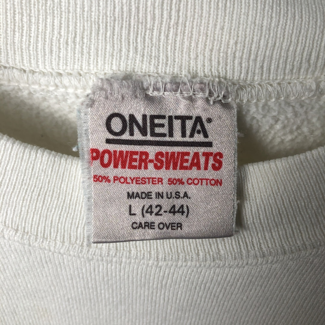 Vintage 90'S ONEITA Atlanta Olympics Print Sweatshirt, Made in USA, Men's Size L polyester white type Vintage Second Hand