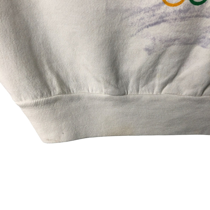 Vintage 90'S ONEITA Atlanta Olympics Print Sweatshirt, Made in USA, Men's Size L polyester white type Vintage Second Hand
