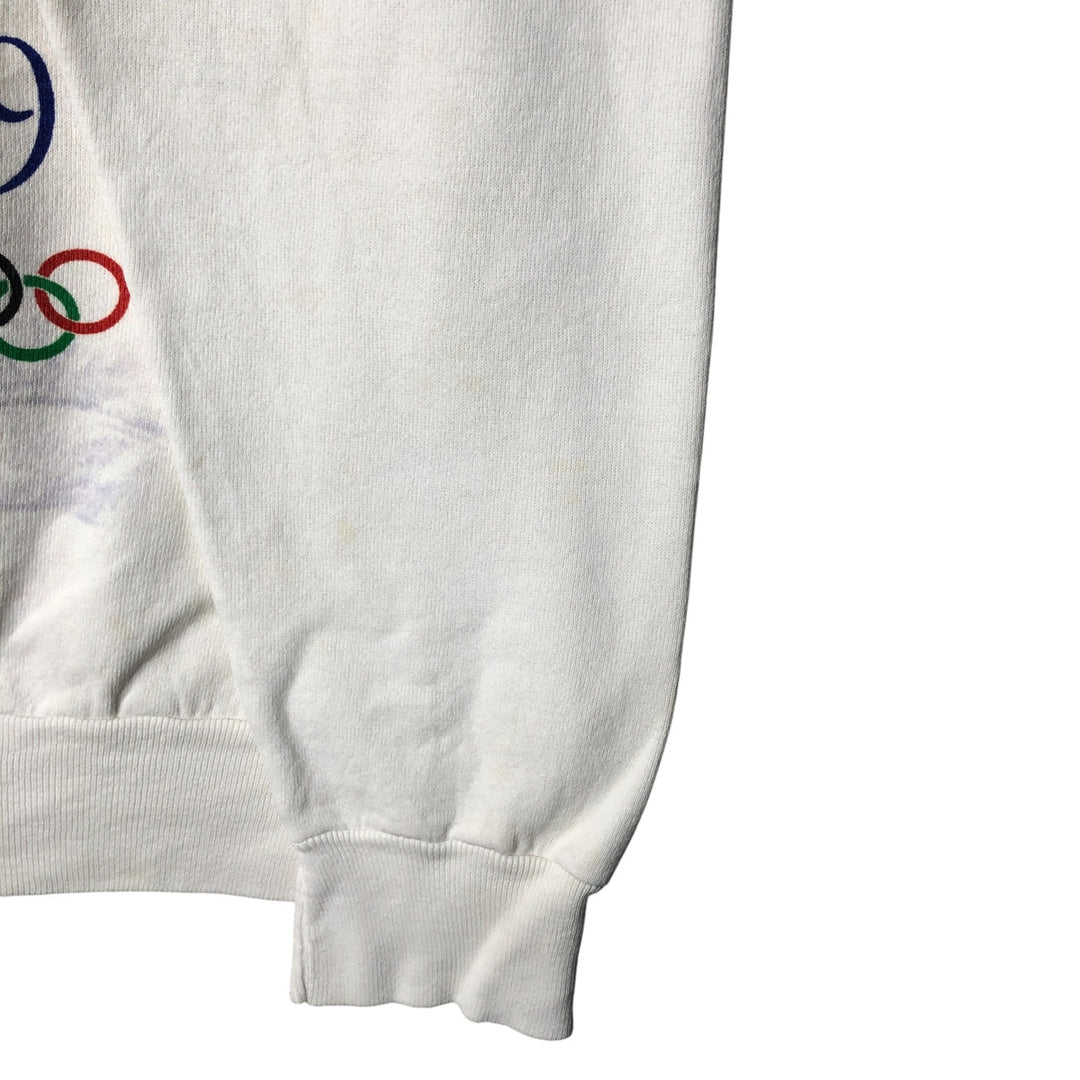 Vintage 90'S ONEITA Atlanta Olympics Print Sweatshirt, Made in USA, Men's Size L polyester white type Vintage Second Hand