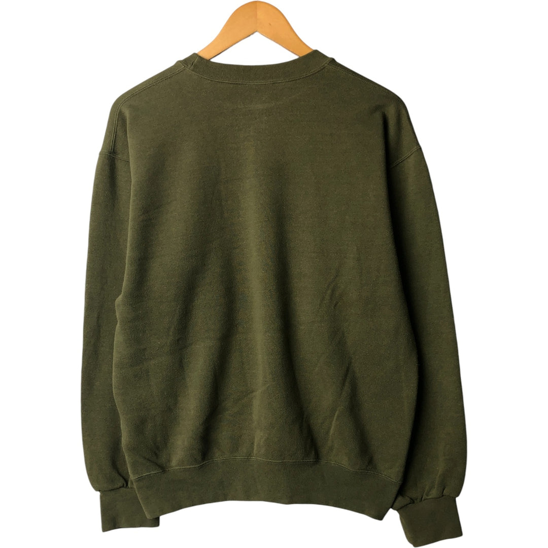 Vintage 90'S SOFFE USMC printed sweatshirt, Made in USA, Men's size M cotton Khaki type sage green Vintage Second Hand