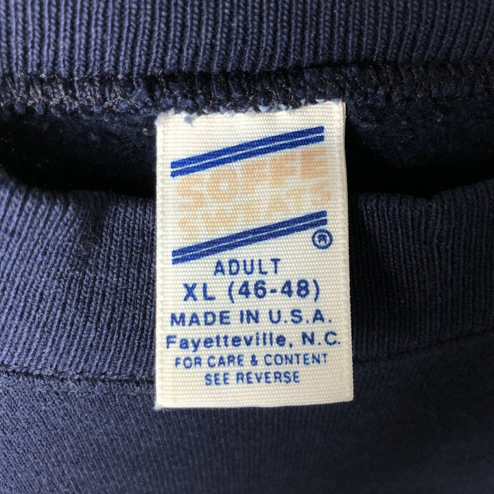 Vintage 90'S SOFFE SWEATS US NAVY printed sweatshirt, made in the USA, men's size XL polyester navy blue type Vintage Second Hand