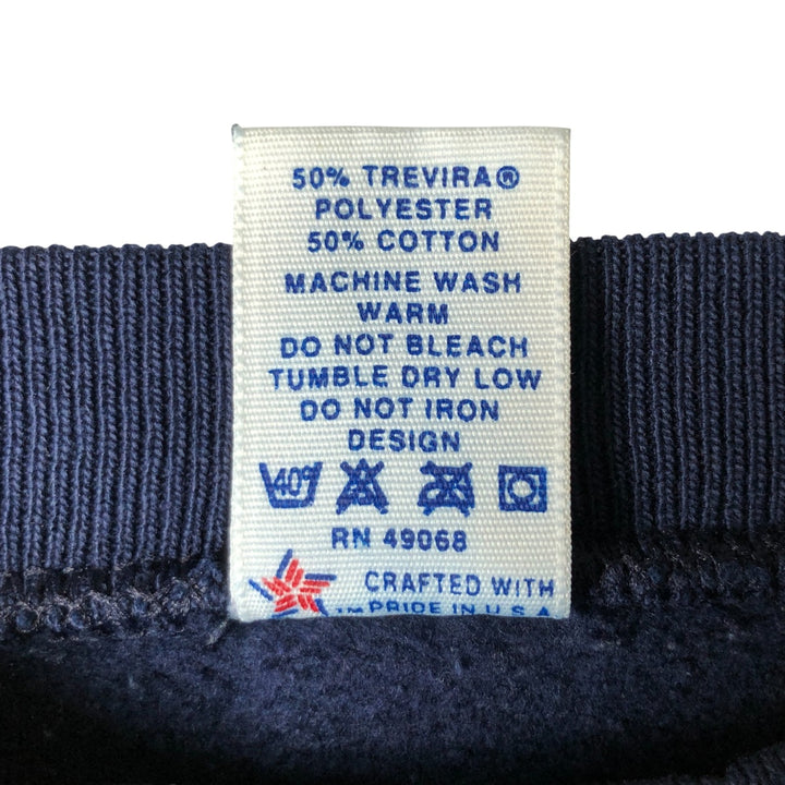 Vintage 90'S SOFFE SWEATS US NAVY printed sweatshirt, made in the USA, men's size XL polyester navy blue type Vintage Second Hand