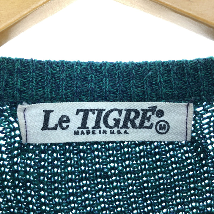 Le TIGRE acrylic knit sweater made in USA, men's size M /eaa449996