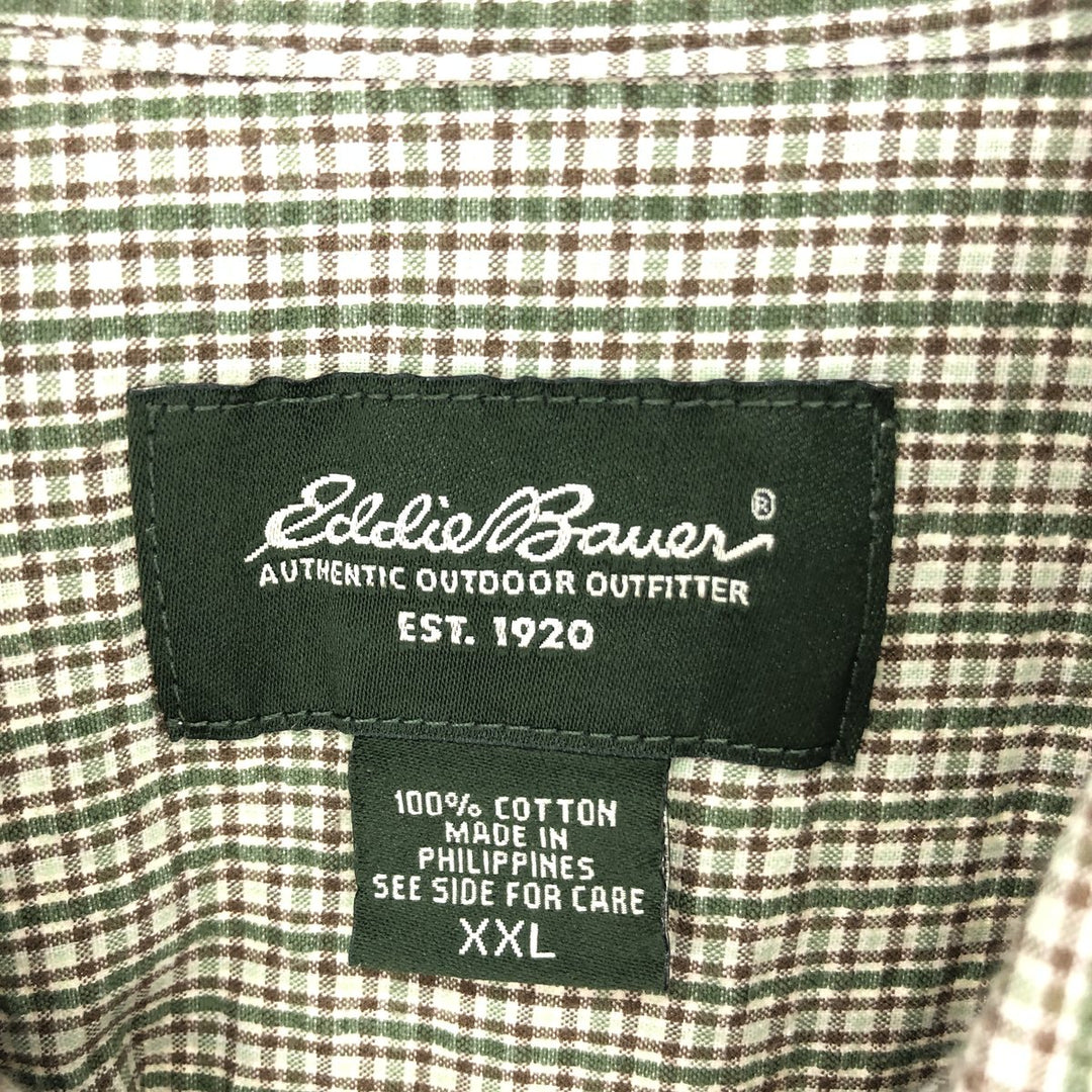 Eddie Bauer short sleeve button down check shirt men's XXL /eaa450111