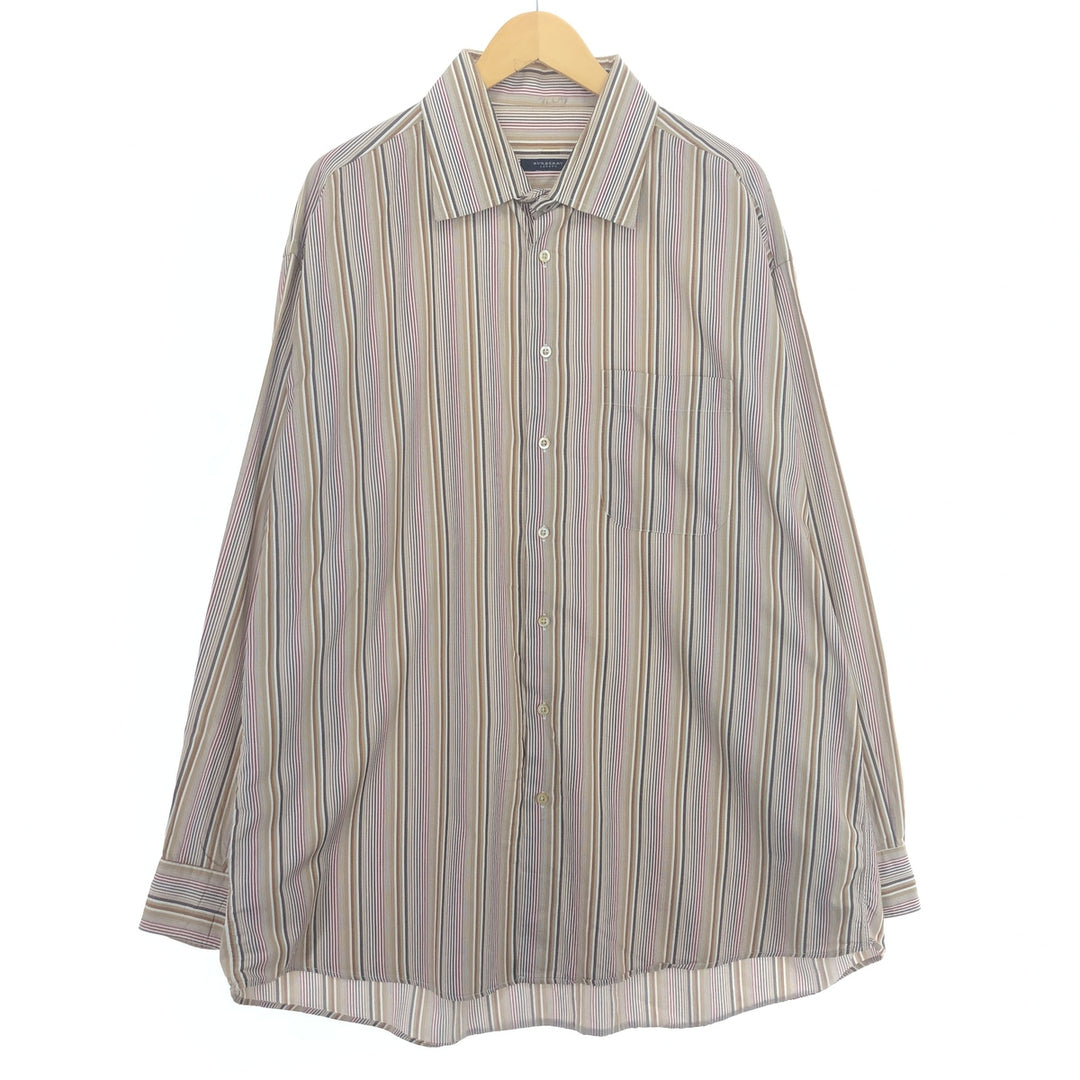 Burberry's LONDON Wide collar long sleeve cotton striped shirt Made in USA Men's XXL /eaa450184