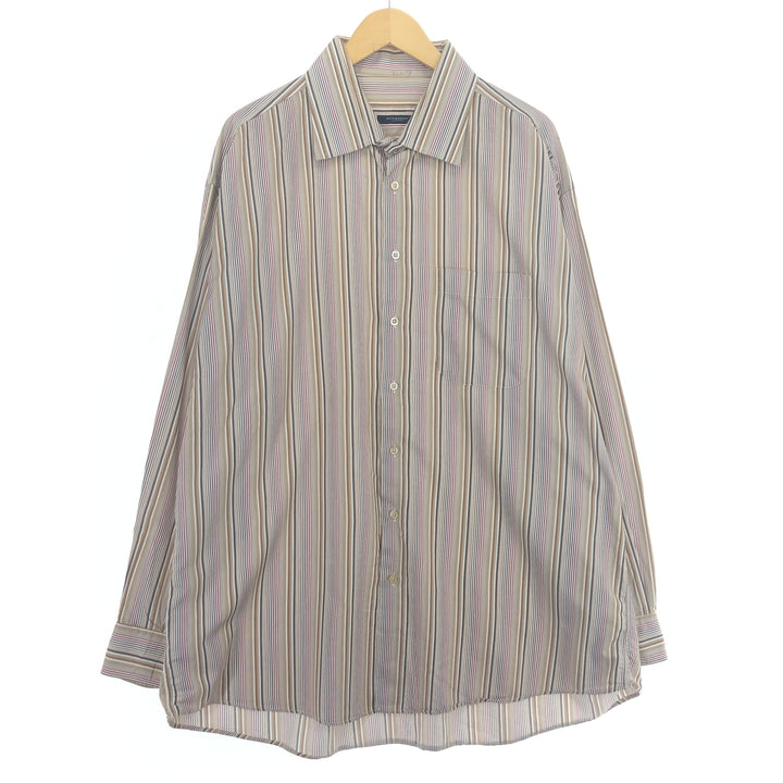 Burberry's LONDON Wide collar long sleeve cotton striped shirt Made in USA Men's XXL /eaa450184