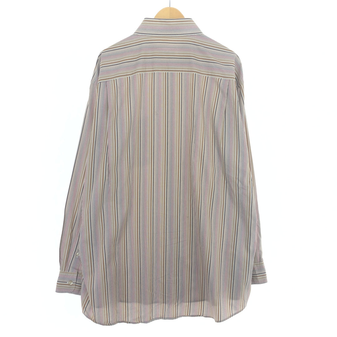 Burberry's LONDON Wide collar long sleeve cotton striped shirt Made in USA Men's XXL /eaa450184